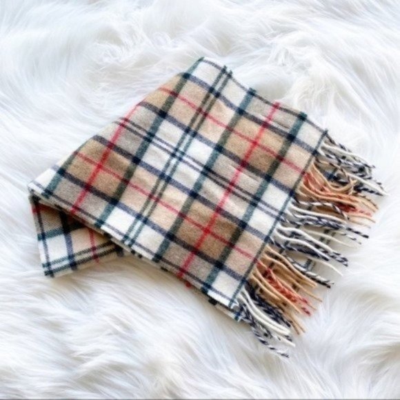 Made in Ireland 100% Pure Wool Plaid Fringe Scarf - Picture 1 of 4